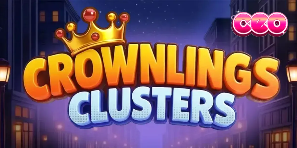 Crownlings Clusters স্লট গেমের রঙিন ইন্টারফেস এবং গ্রিড লেআউট